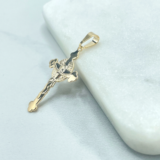 18k Gold Filled Jesus Cross Design Pendant Crucifix Religious Faith Charm