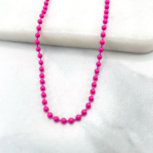 18k Gold Filled Colorful Enamel Ball Beaded Chain in 6 different colors available, Wholesale Making Supplies