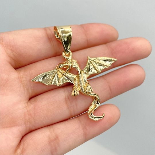 18k Gold Filled Dragon Pendant