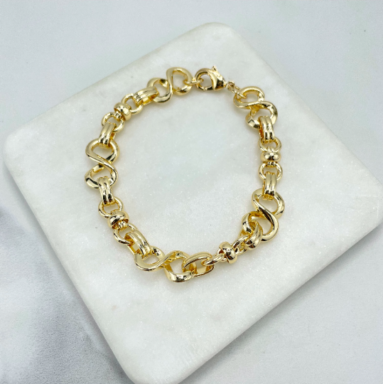 18k Gold Filled 2mm Infinity Chain Link SET with Necklace and Bracelet