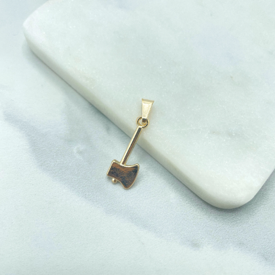 18k Gold Filled Axe Hatchet Shape Charm Pendant, Mechanic Gifts for Dad, Carpenter Tool Charm