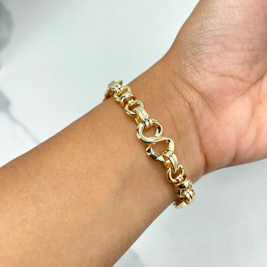 18k Gold Filled 2mm Infinity Chain Link SET with Necklace and Bracelet