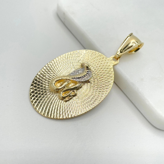 18k Gold Filled Two Tone King Snake Cobra Pendant