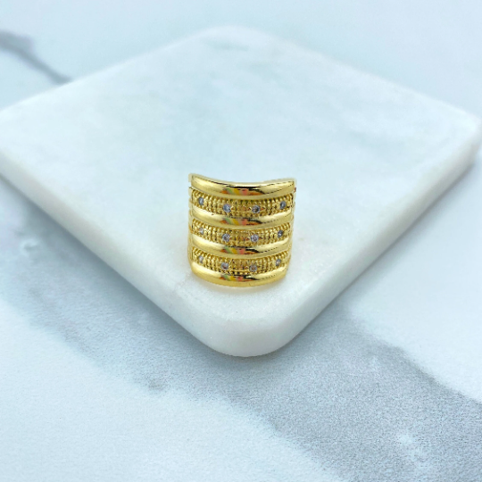 18k Gold Filled Micro Cubic Zirconia Weekly Ring, Anillo Semanario Ring