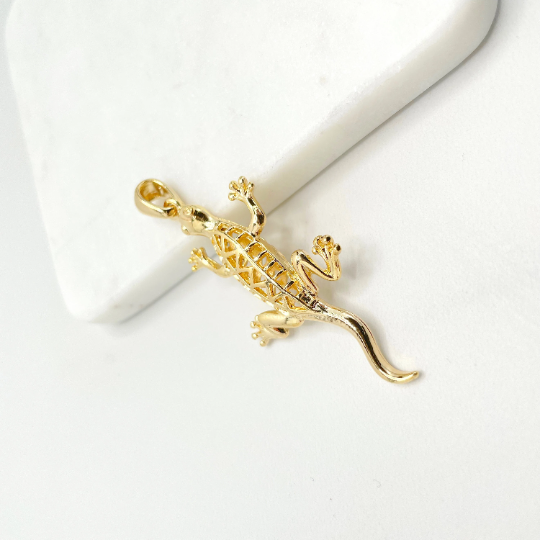 18k Gold Filled Lizard Pendant