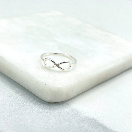 925 Sterling Silver Infinity Symbol Cutout Ring, Stamped 925