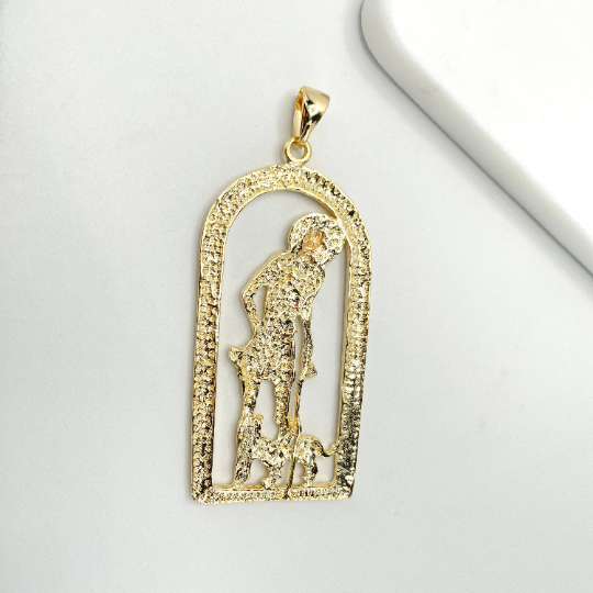 18k Gold Filled Saint Lazarus Pendant