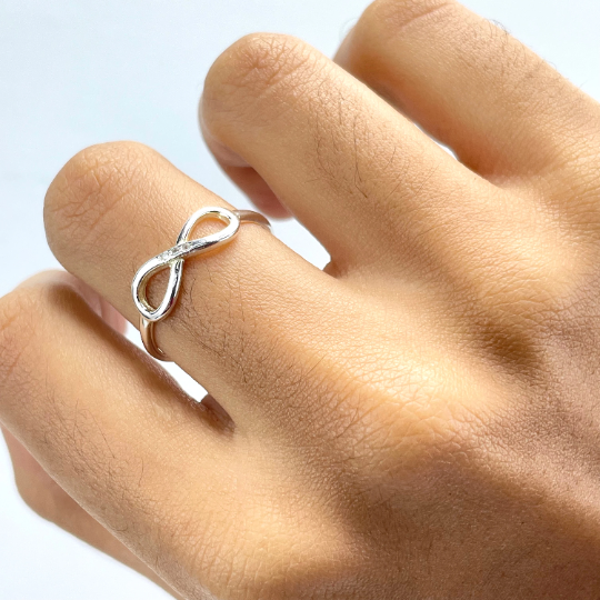 925 Sterling Silver Infinity Symbol Cutout Ring, Stamped 925
