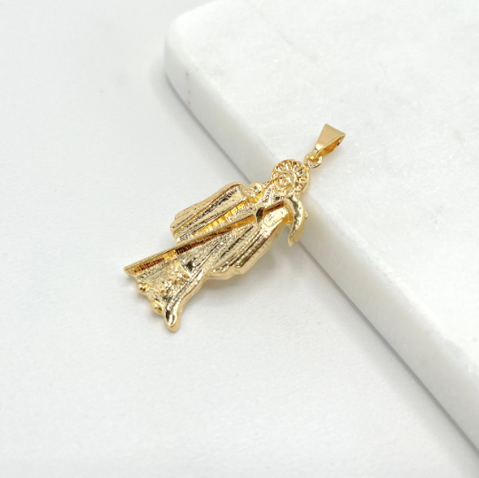 18k Gold Filled Small Santa Muerte, Grim Reaper Pendant