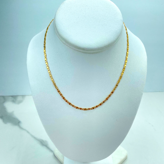 18k Gold Filled 3mm Specialty Mariner Link Chain, Bracelet or Anklet, Wholesale Jewelry Making Supplies