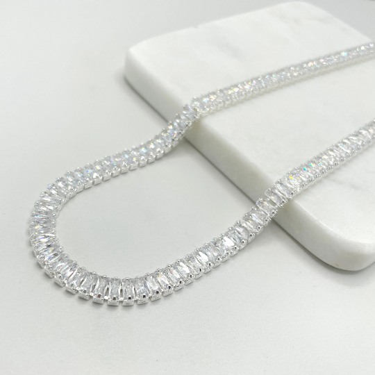 Silver Filled Featuring Clear White CZ  Bracelet