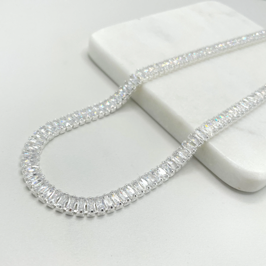 Silver Filled Featuring Clear White CZ Choker