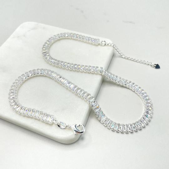 Silver Filled Featuring Clear White CZ Choker