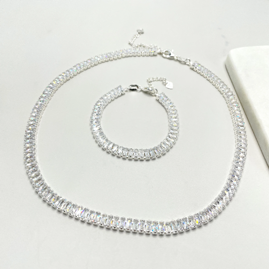 Silver Filled Featuring Clear White CZ  Bracelet