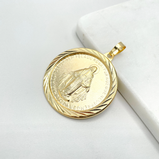 18k Gold Filled La Milagrosa Maria's Prayer Pendant
