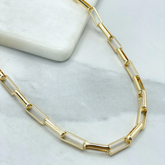 18k Gold Filled 5mm Paperclip Chain with Toggle Claw, Chain or Bracelet