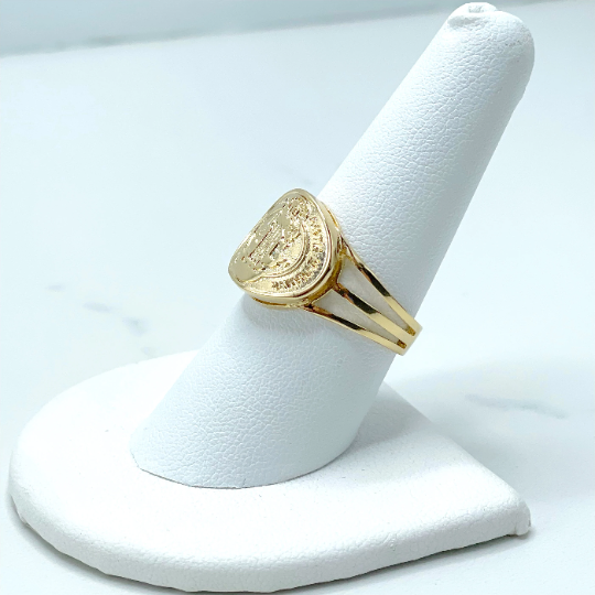 18k Gold Filled San Benito Ring, Catholic Jewelry, for Wholesale and Jewelry Supplies