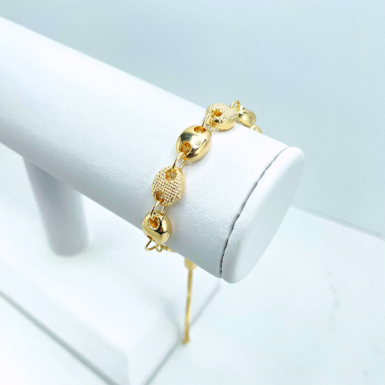 18k Gold Filled  Puffy Mariner Adjustable Bracelet