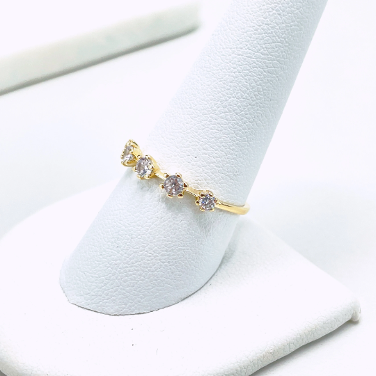 18k Gold Filled White Cubic Zirconia Stackable Ring