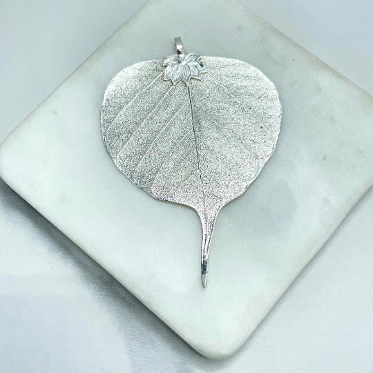 Silver Filled Pendants Hand Made with Real Leaf or Mariner Link Chain, Wholesale Jewelry Making Supplies