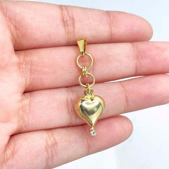 18k Gold Filled Dangle Heart Pendant