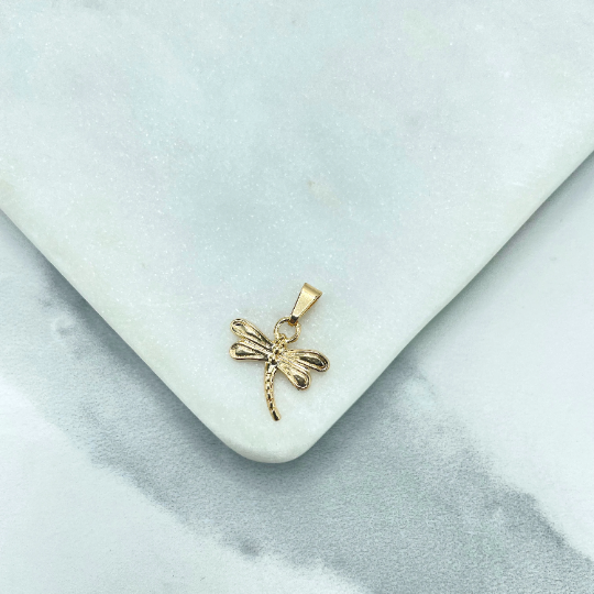 18k Gold Filled Pettie Dragon-Fly Charm Pendant