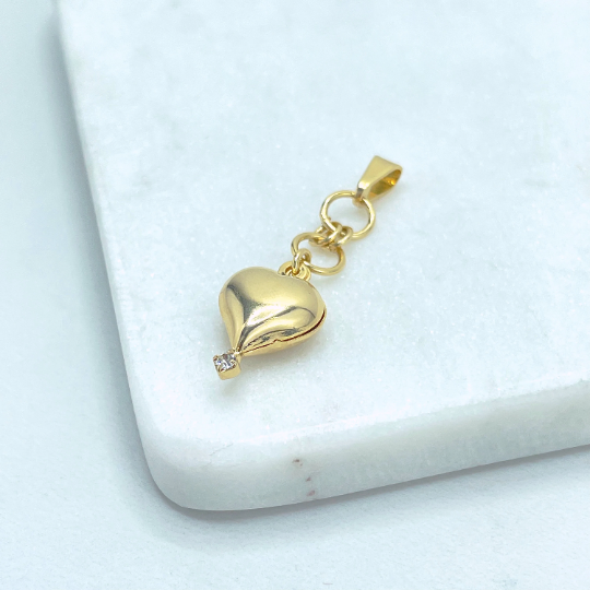 18k Gold Filled Dangle Heart Pendant