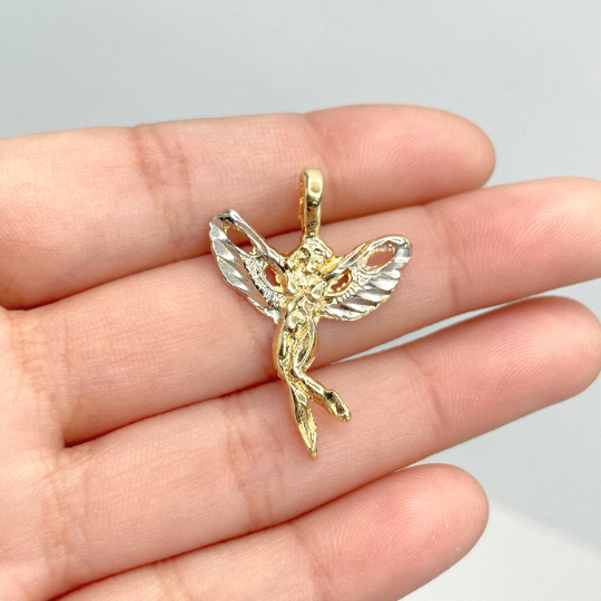 18k Gold Filled Two Tone Fairy Pendant