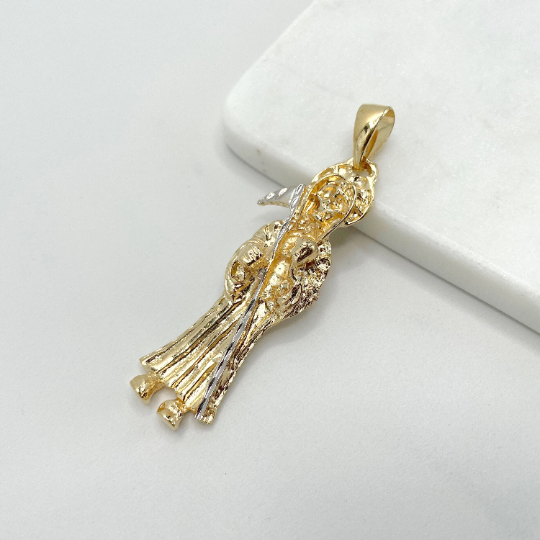 18k Gold Filled Medium Santa Muerte, Grim Reaper Pendant