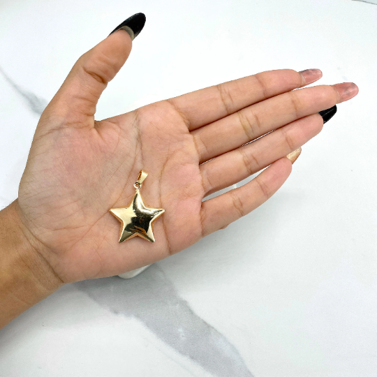 18k Gold Filled 3D Puffed Star Pendant Charm