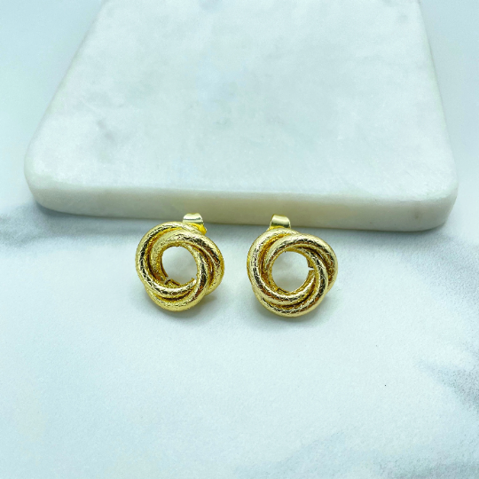 18k Gold Filled Rope Knot Design Hoops Earrings, Classic Minimalist Jewelry, Wholesale Jewelry Making Supplies