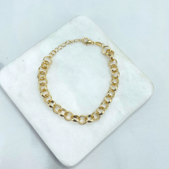 18k Gold Filled 2mm Rolo Chain or Bracelet with Extender