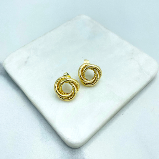 18k Gold Filled Rope Knot Design Hoops Earrings, Classic Minimalist Jewelry, Wholesale Jewelry Making Supplies