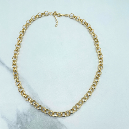 18k Gold Filled 2mm Rolo Chain or Bracelet with Extender