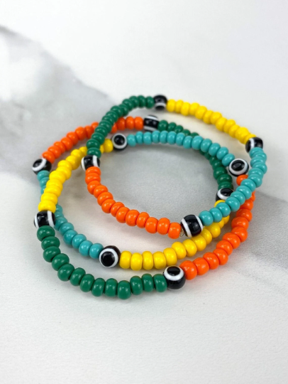 18k Gold Filled Colored Beads Bracelet