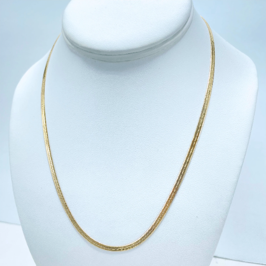 18k Gold Filled 3mm Herringbone Snake Chain, Bracelet or Anklet, Wholesale Jewelry Making Supplies