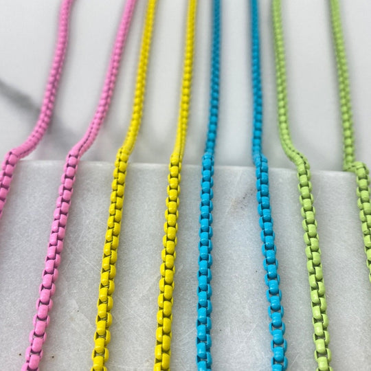 Enamel Colored 3mm Box Chain