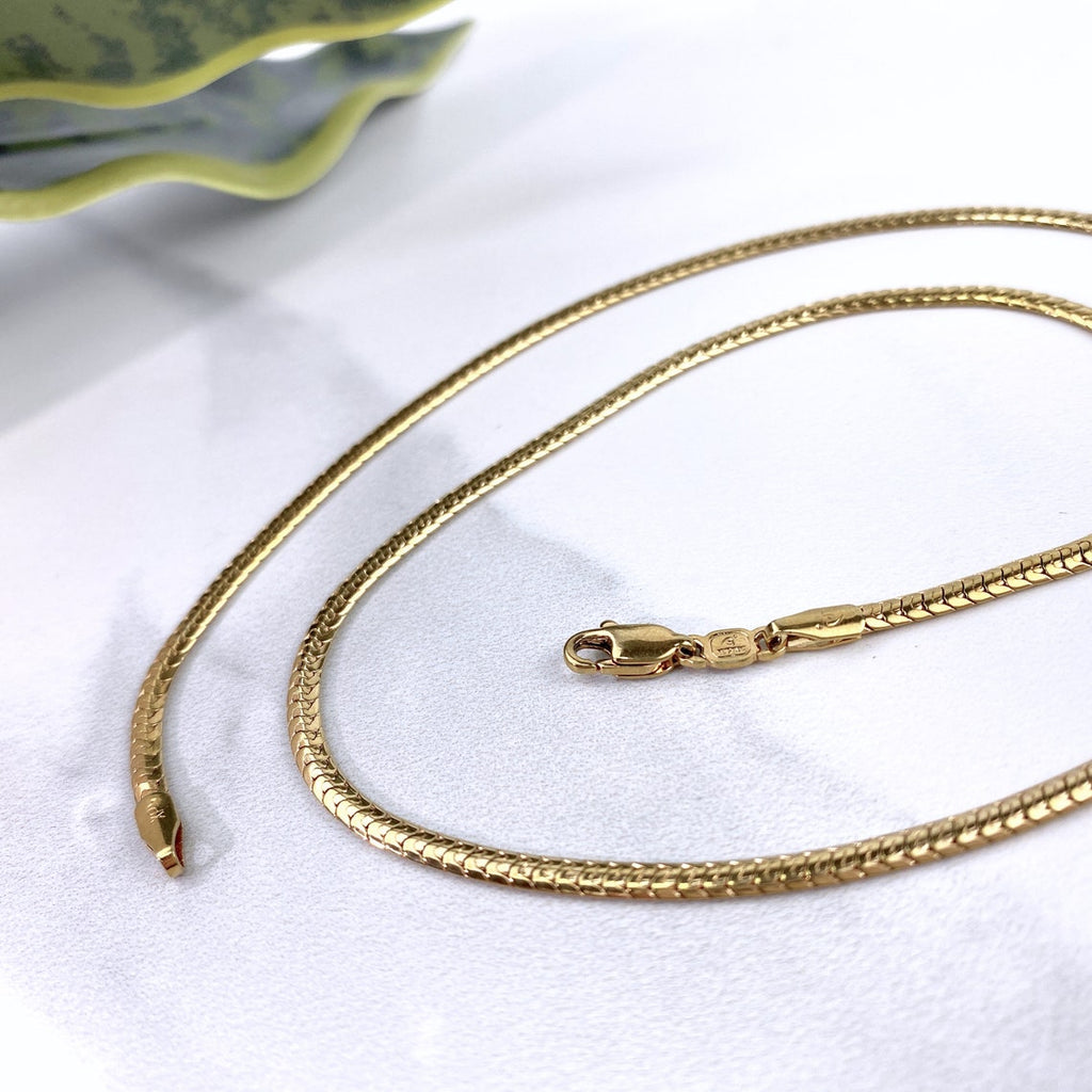 18k Gold Filled Snake Chain or Ankh Cross Pendant