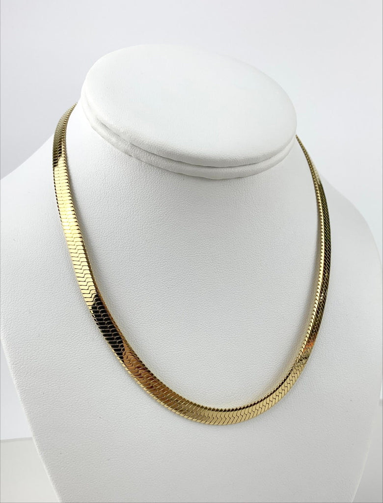 14K Solid White Gold Herringbone Necklace Chain 16 -  Israel