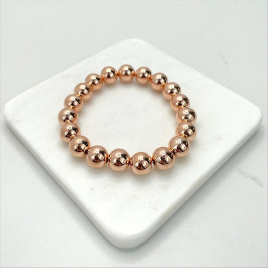 18k Rose Gold Filled Beaded Multiple Sizes Bracelet