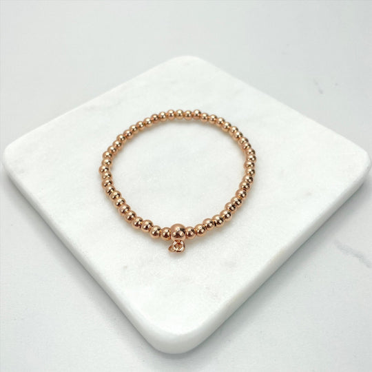 18k Rose Gold Filled Beaded Small Bracelet