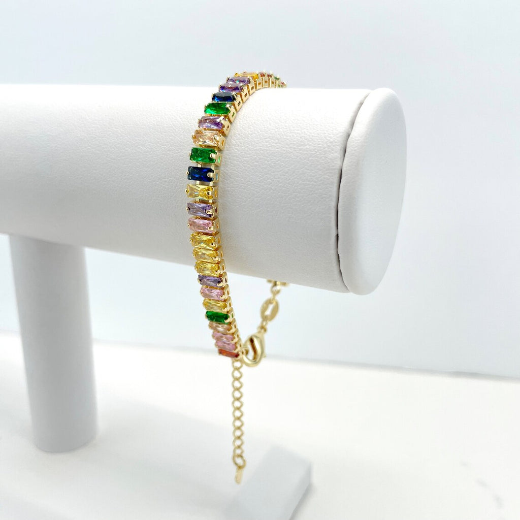 18k Gold Filled Fancy Rainbow Choker or Bracelet Set
