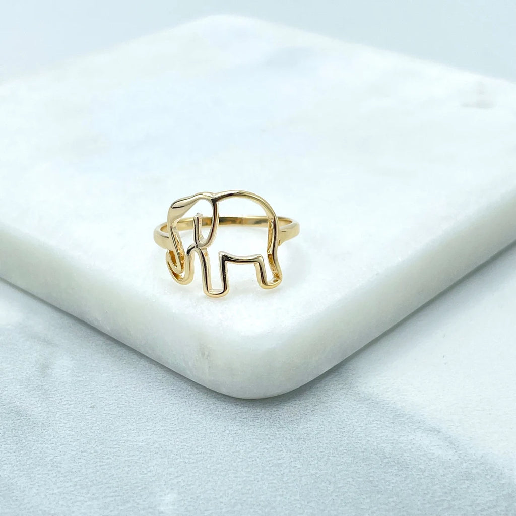 18k Gold Filled Front Cutout Elephant Ring