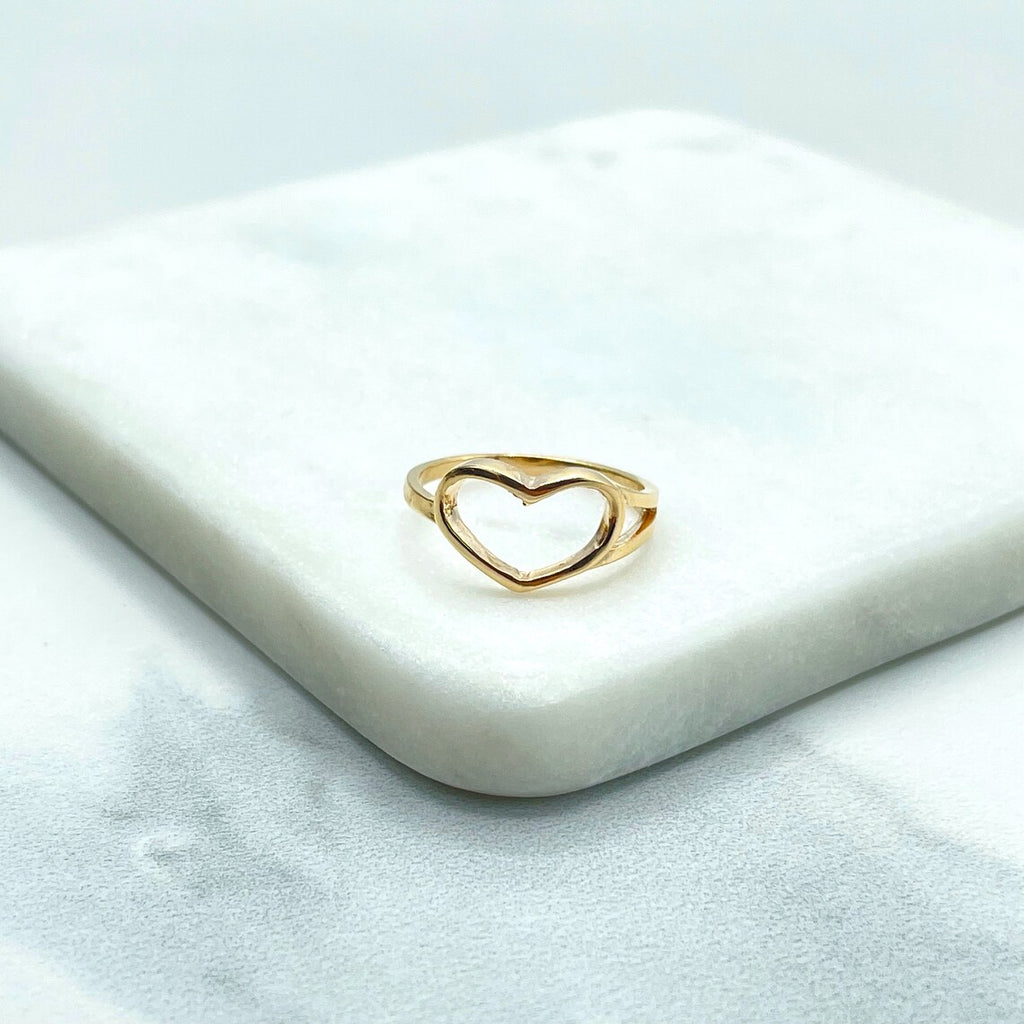 18k Gold Filled Cutout front Heart Ring, Romantic & Deliciated Jewel