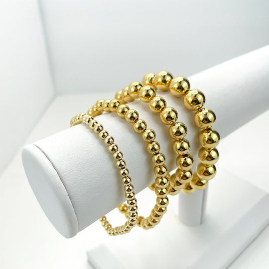 18k Gold Filled Beaded Beaded Bracelet