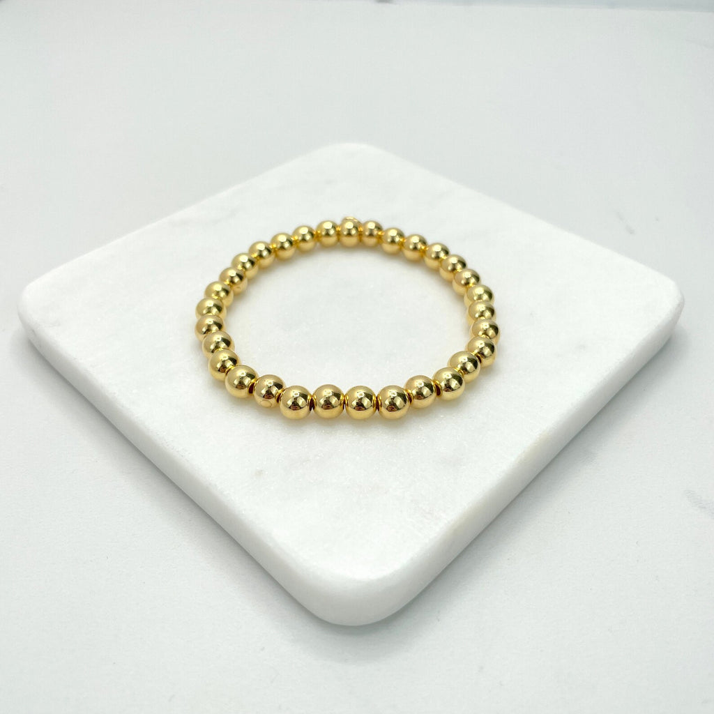 18k Gold Filled Beaded Beaded Bracelet
