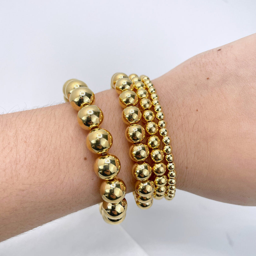 18k Gold Filled Beaded Beaded Bracelet