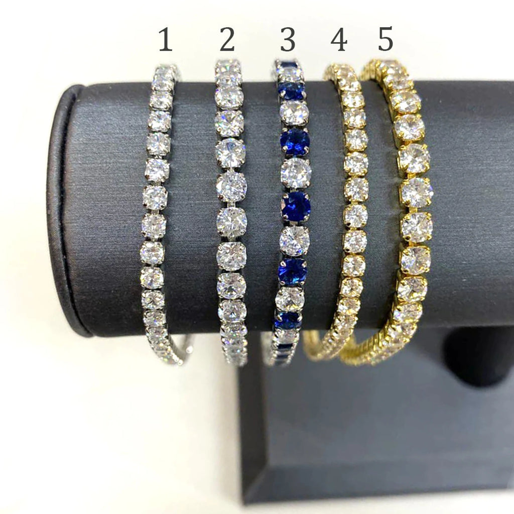 18k Gold Filled Blue CZ Cubic Zirconia Bracelets