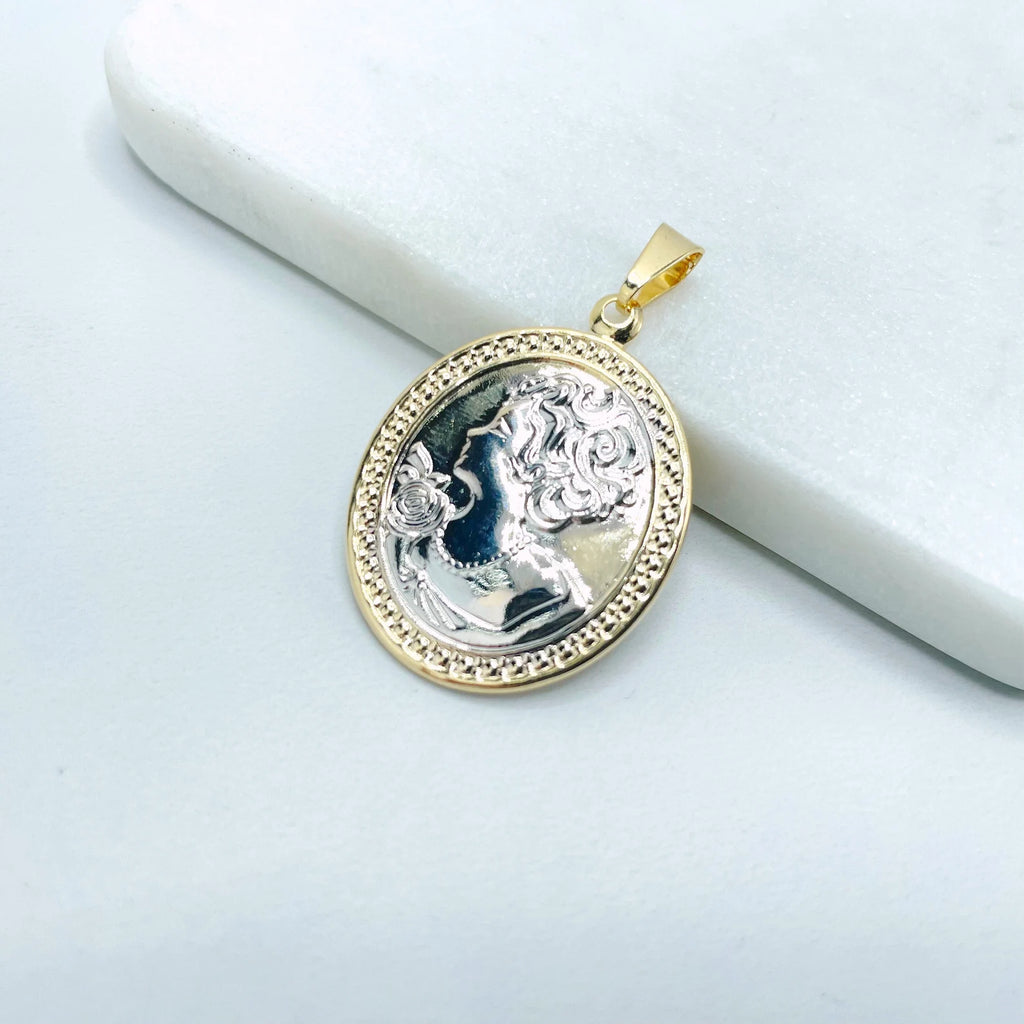18k Gold Filled Lady Cameo Pendant