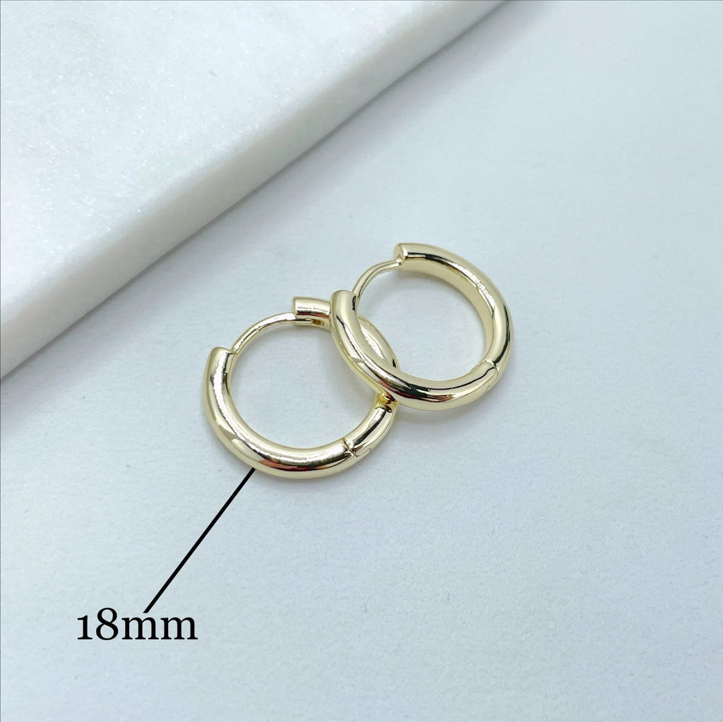 18k Gold Filled Plain 14mm 16mm or 18mm  Earrings